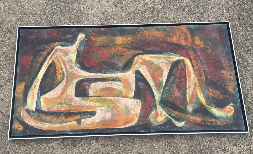 Mid Century Abstract Nude Painting by Martin Engstrom