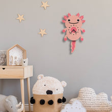 Load image into Gallery viewer, Axolotl Pendulum Clock - Wood
