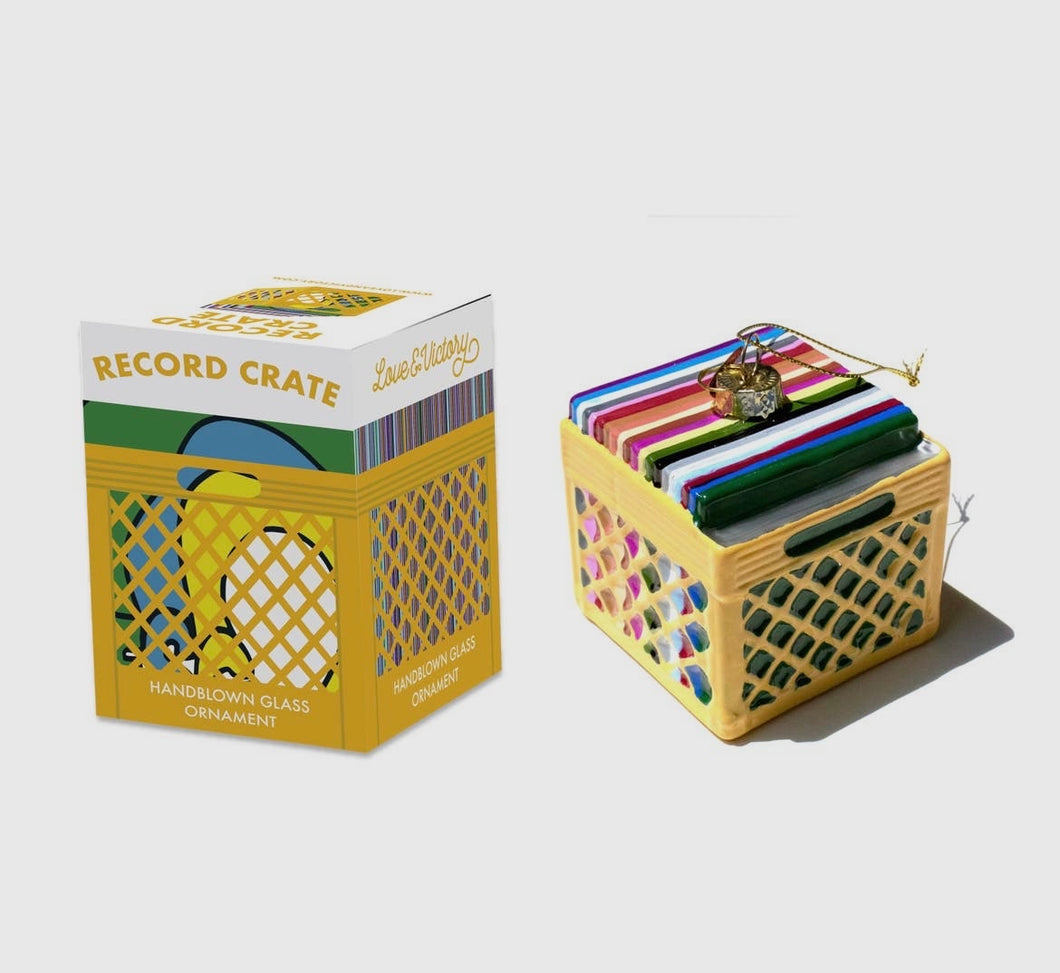Record Crate Christmas Ornament