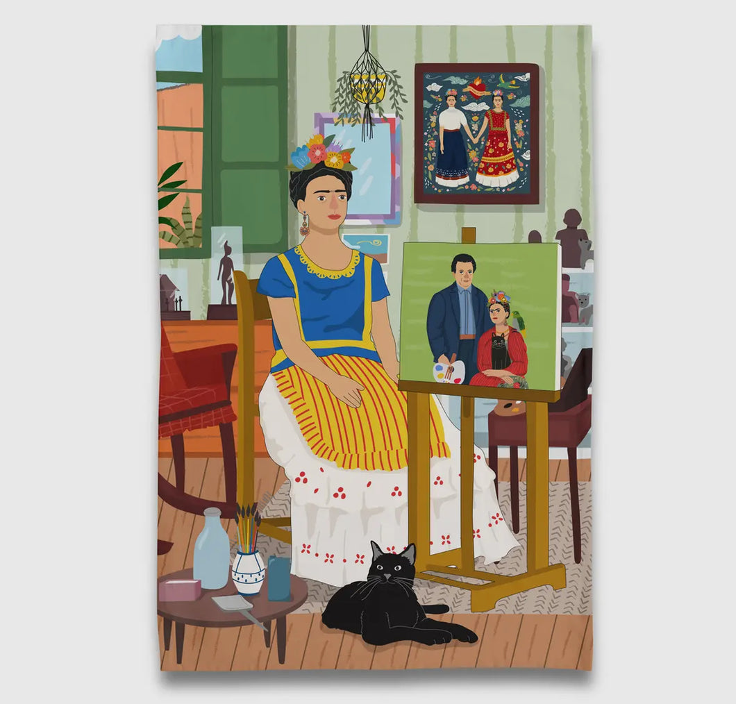 Frida Kahlo's Art Studio Tea Towel