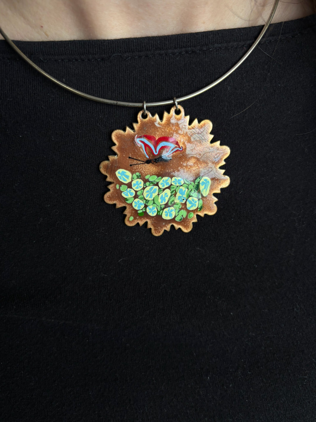 Vintage Butterfly Pendant Necklace