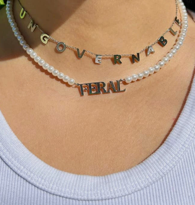 “Feral” Nameplate Necklace