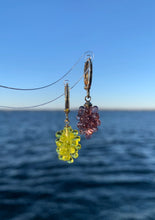 Load image into Gallery viewer, Pair of Grape Glass Bead Huggie Earrings
