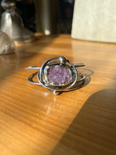 Load image into Gallery viewer, Vintage 1970s Brutalist Amethyst and Sterling Silver Cuff
