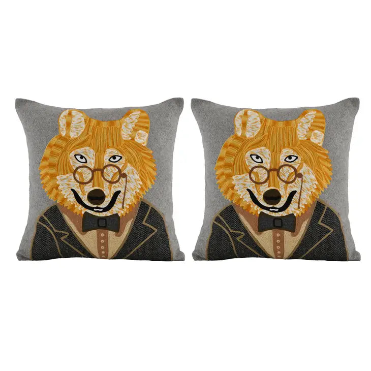Mr Fox Chainstitched Pillows (sold separately)