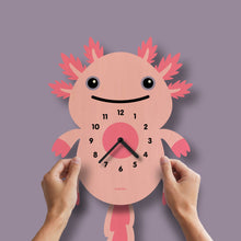 Load image into Gallery viewer, Axolotl Pendulum Clock - Wood
