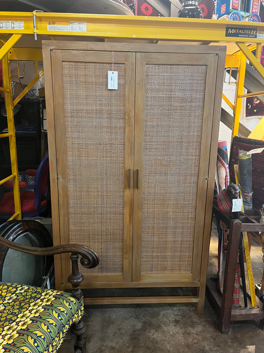 Crate & Barrel Cane Front Cabinet
