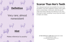 Load image into Gallery viewer, In Two Shakes of A Lamb&#39;s Tail: A Quiz Deck of Curious Sayings Knowledge Cards
