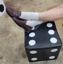 Load image into Gallery viewer, Pair of Vinyl Upholstered Dice Ottomans
