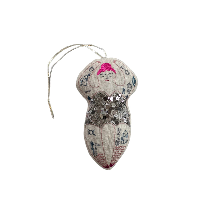 Tattooed Strong Lady - Cotton-Filled Ornament