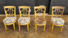 Load image into Gallery viewer, Set of 4 Antique French &quot;Arrow&quot; chairs as is
