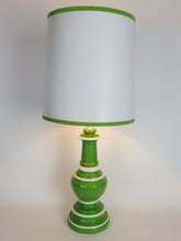 Load image into Gallery viewer, 3 Way Green &amp; White Ceramic Lamp
