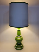 Load image into Gallery viewer, 3 Way Green &amp; White Ceramic Lamp
