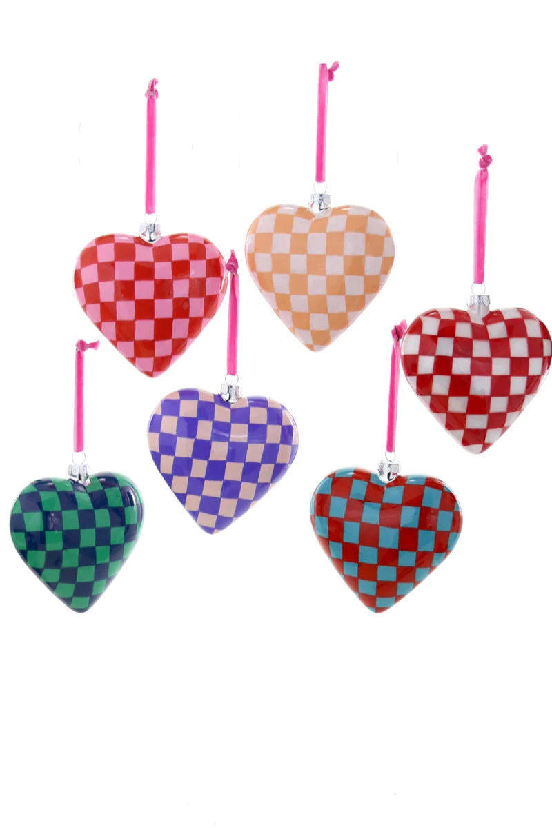 Checkered Heart Ornament