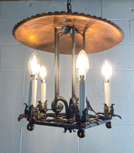Load image into Gallery viewer, Copper and Wrought Iron Swag Light
