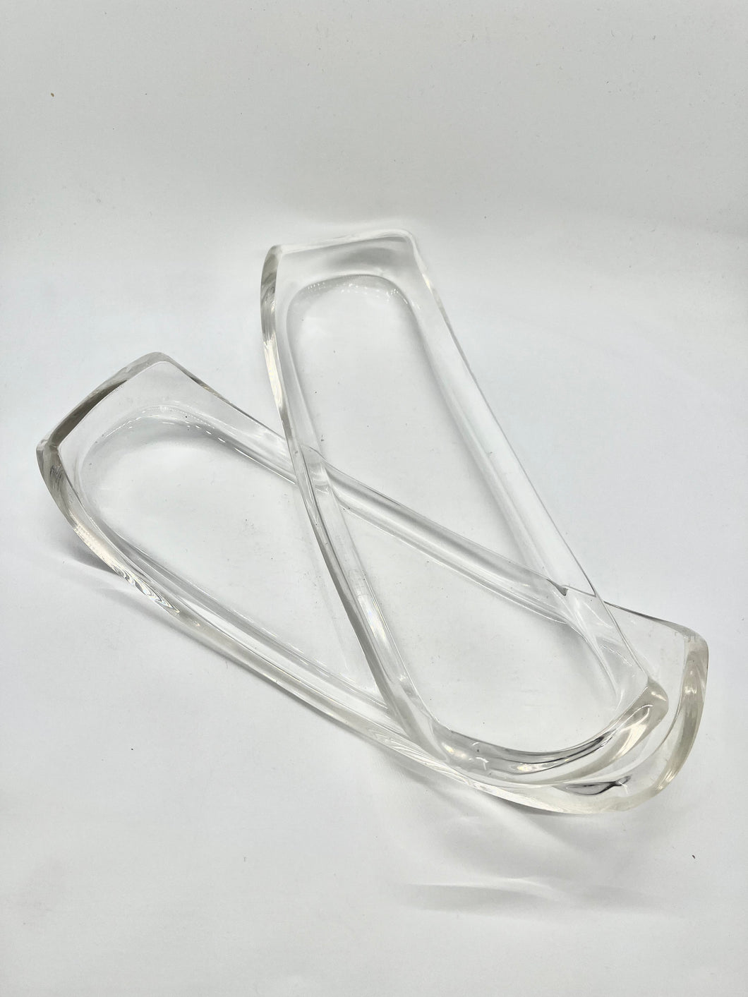 Pair of Vintage Lucite Olive/Pickle Dishes