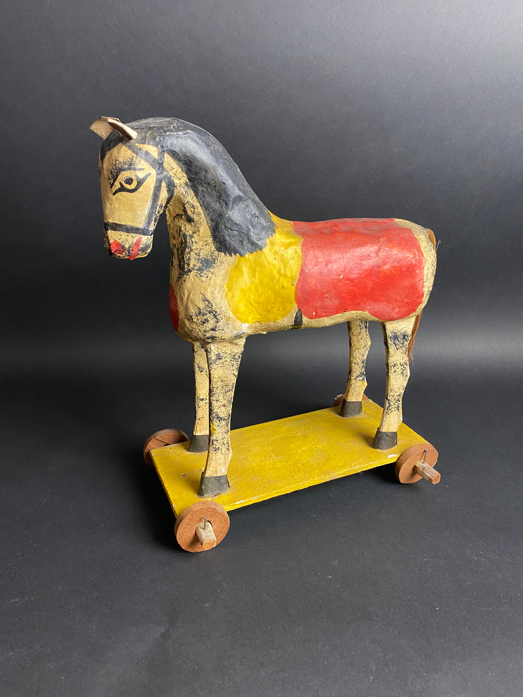 Antique Papier-mâché Horse Pull Toy