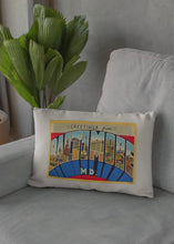 Load image into Gallery viewer, Baltimore Maryland Vintage Postcard Lumbar Pillow
