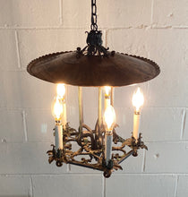 Load image into Gallery viewer, Copper and Wrought Iron Swag Light
